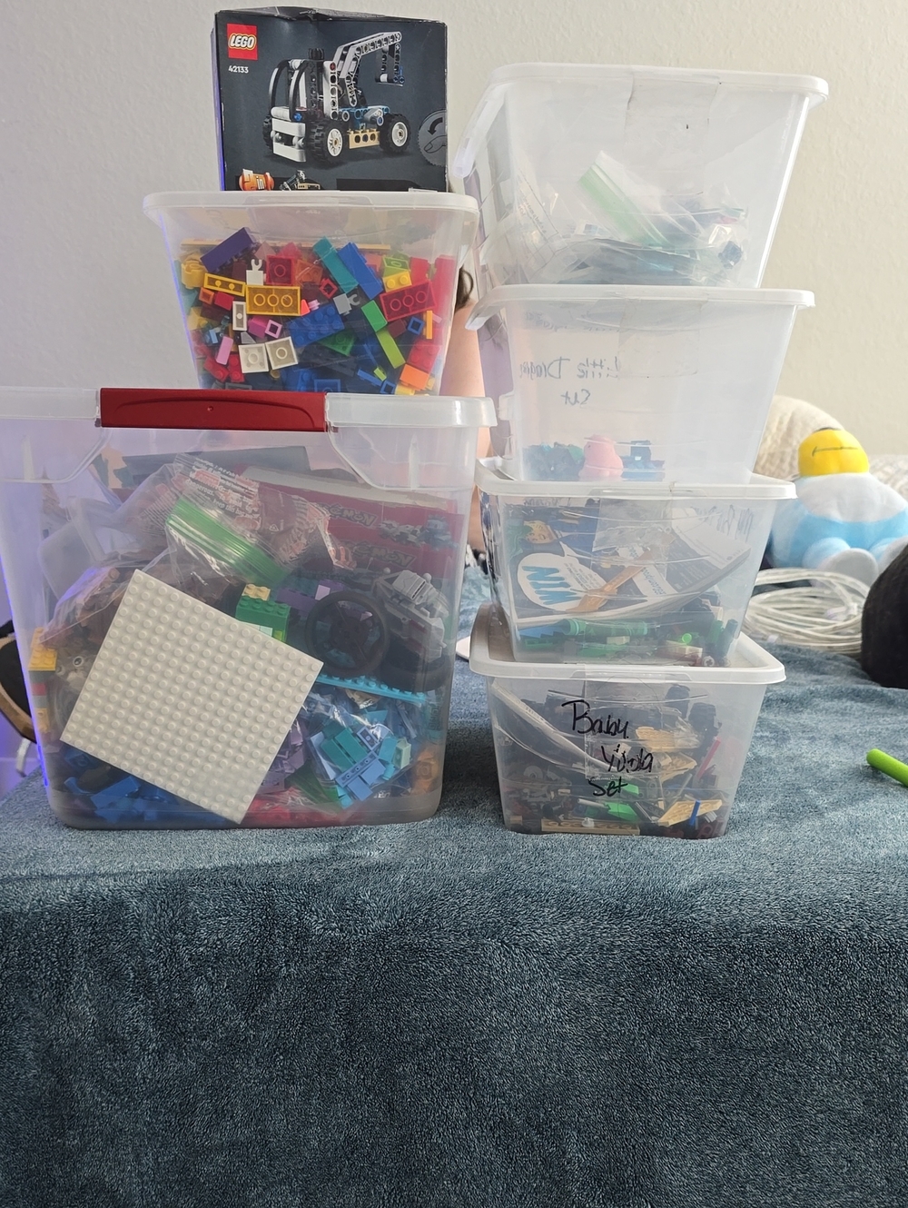 Lego Assorted Bricks and Plates in White, Red, Blue, Yellow, Green, Purple